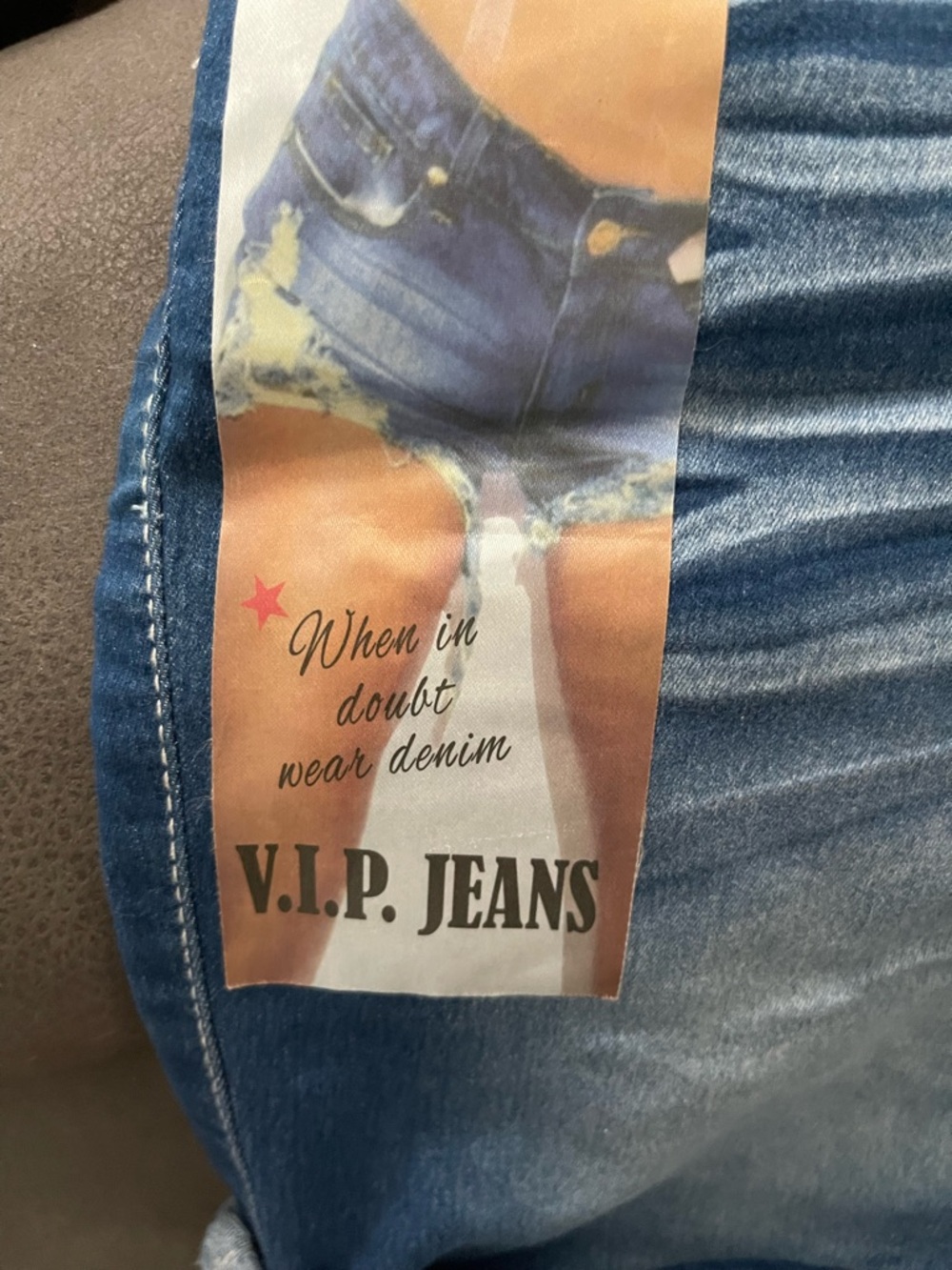 VIP Women's Dark Blue Denim Rolled-Hem Shorts - Picture 3 of 3